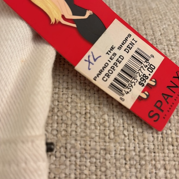 Spanx Cropped Deni Leggings Soft Denim White - Picture 3 of 14